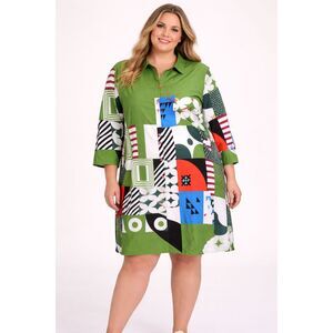 Women’s Multi-Color Chiffon Tunic Dress: Button Down Blouse Size 2X